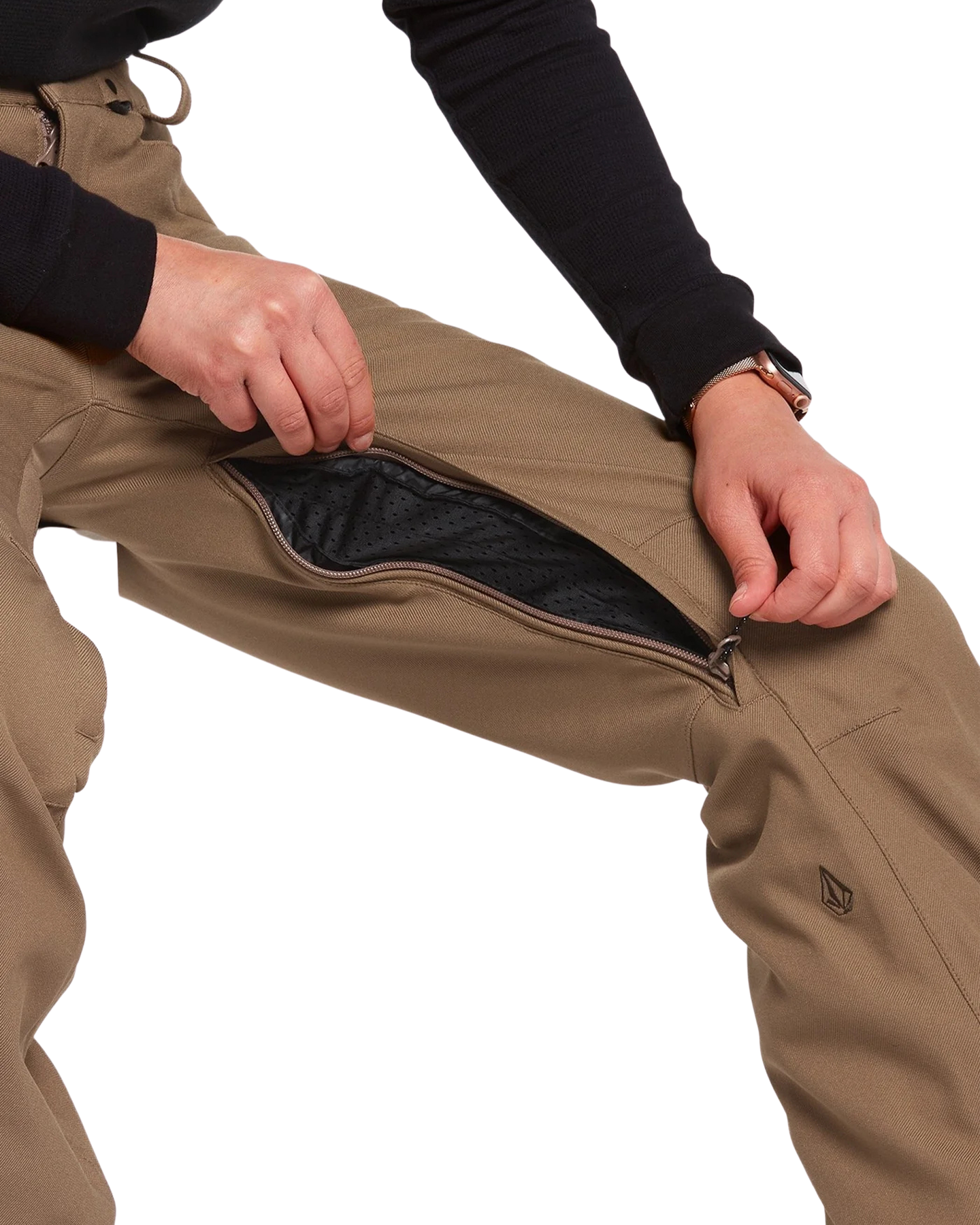 Volcom Women's Grail 3D Stretch Pant - Coffee - 2022 Women's Snow Pants - Trojan Wake Ski Snow