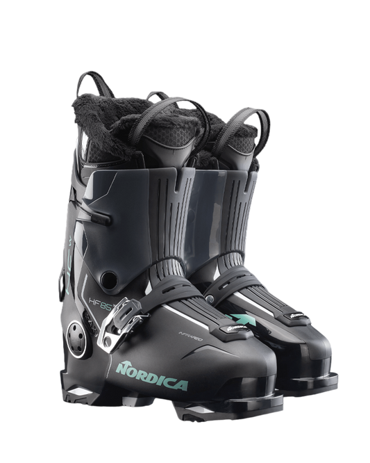 Nordica HF 85 GW Womens Ski Boots - Black/Anthracite/Green Women's Snow Ski Boots - SnowSkiersWarehouse