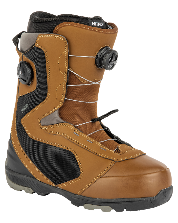 Nitro Club BOA Snowboard Boots - Brown/Black - 2023 Snowboard Boots - Mens - SnowSkiersWarehouse