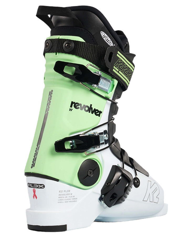 K2 Revolver FL3X Women's Ski Boots - White / Teal - 2023 Women's Snow Ski Boots - SnowSkiersWarehouse