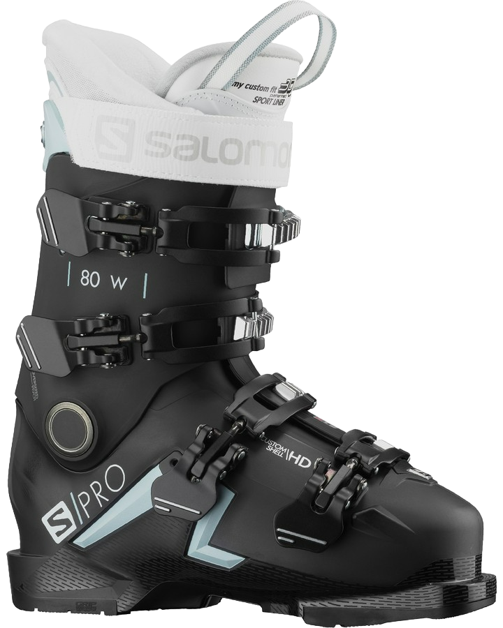 Salomon S/PRO 80 CS GW Women's Ski Boots - Black / Sterling Blue / White - 2023 Snow Ski Boots - Womens - SnowSkiersWarehouse