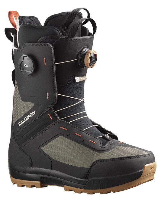 Salomon Echo Dual BOA Wide Snowboard Boots - Army Green-X / Black / Rainy Day - 2023 Men's Snowboard Boots - SnowSkiersWarehouse
