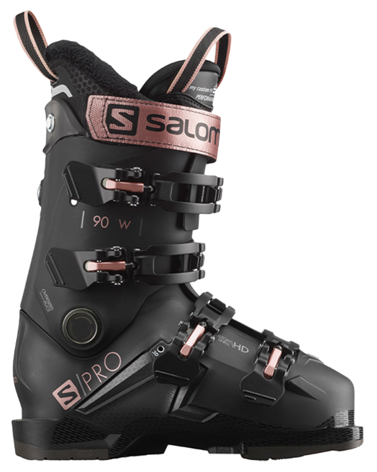 Salomon S/Pro 90 GW Women's Ski Boots - Black / Rose Gold /Belluga - 2023 Women's Snow Ski Boots - SnowSkiersWarehouse